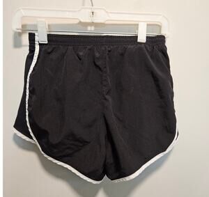 Girl's Nike Shorts Black White Trim Size L Gym Shorts